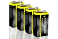 kraftmax 4er Pack Xtreme 9V Block Hochleistungs- Batterien für z.B. Rauchmelder Batterie, (1 St)