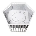 Roba Laufgitter miffy 6-eckig 3-fach Schutzeinlage & Bremsrollen weiß TOP