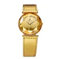 JOWISSA Damenuhr Cubic Zirkonia Gold Lederarmband J6.071.M