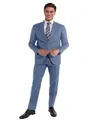 Steffen Klein Herren Anzug - Regular Fit - Größe 102 - Zweiteiler Business Anzug - Elastischer Komfort - Klassischer Schnitt - Hellblau