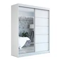 A&J MöbelLand GmbH Schiebetürenschrank GAP 160 cm mit Spiegel (nur für kurze Zeit! TOP ANGEBOT! Geräumiger Schrank mit viel Stauraum:6 Regalen und 1 Kleiderstange – -ideal zur Aufbewahrung von Kleidung und Accessoires. TOP PRODUKT! Farbe und Größe (120 cm, 160 cm, 180 cm) zur Auswahl -wählen Sie das ideale Modell für Ihr Schlafzimmer!, Kleiderschrank mit Regalen)