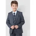 SANDER STELLAN Kinderanzug Luxuriöser Jungen Anzug Kommunionanzug 6-teilig, in Grau festlich, elegant grau 122