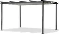 Leco Aluminium Pergola mit Faltdach lichtgrau 4 x 3 m