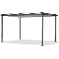 Leco Aluminium Pergola mit Faltdach,lichtgrau,4 x 3 m