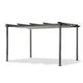 Leco Aluminium Pergola mit Faltdach, lichtgrau, 4 x 3 m