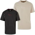 T-Shirt KARL KANI "Karl Kani Herren", Herren, Gr. M, schwarz-weiß (schwarz, sanftes weiß), 100% Baumwolle, gestreift, casual, oversize, Rundhals, Kurzarm, Shirts