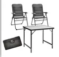 4-tlg Camping Set Tisch + 2 x Campingklappstuhl schwarz + Tasche Minicamper Van
