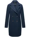 Navahoo Damen Mantel in Woll-Optik langer klassischer Trenchcoat Frostjuwel 14 Navy Gr. 3XL