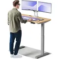 Desktronic HomeOne Elektrisch höhenverstellbarer Schreibtisch 120x60cm Grau/Eiche mit Memory-Funktion, Anti-Kollisions Technologie, USB-A und USB-... - Grau/Braun