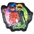 Aymax Miraculous Ladybug & Cat Noir 3D Mini Kissen 30x30 cm – Dekokissen aus Mikrofaser – Weiches Kinderkissen mit Superhelden-Motiv – Kuschelig & stylisch für Sofa, Reise oder Kinderzimmer