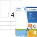 HERMA Premium Universaletiketten 4475 Selbstklebend DIN A4 Weiß 10,5 x 4,1 cm 100 Blatt à 14 Etiketten