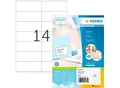 Herma Premium-Adressetiketten Nr. 4475, 105 x 41 mm, selbstklebend, permanenthaftend, bedruckbar, Papier, weiß, 1400 Stück auf 100 Blatt
