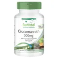 Glucomannan 500mg 180 Sättigungs-Kapseln Konjak-Extrakt Abnehmen VEGAN fairvital