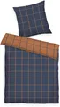 TOM TAILOR HOME Bettwäsche LARGE CHECK in Gr. 135x200cm oder 155x220cm, Flanell, 2 teilig, new bedroom, gewebtes Label, Dark Navy & Rusty Red