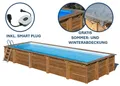 GRE Holzbecken rechteckig Modell Mint 418 x 1013 x 146 cm, Komplettset + GRATIS Sommer- und Winterabdeckung