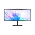 Samsung ViewFinity S65VC Curved Monitor 34 Zoll Mit Lautsprechern und Webcam, HDR10 Bildschirm mit VA-Panel, 3440 x 1440 Pixel, AMD FreeSync 100Hz, 5ms, 90 W Laden via USB-C, Pivot, LS34C652VAUXEN