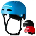Dunlop Sports Fahrradhelm Kinder Jugendliche Erwachsene - Test Sehr Gut - Leichter robuster Urban Allrounder Helm, 14 Fach belüftet, Schnellverschluss, Auto Kopfanpassung (Blau, S (48-53cm))
