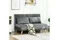 HOMCOM Schlafsofa 2-Sitzer Sofa mit Bettfunktion, Klappsofa mit verstellbare Rückenlehne, Klappbarer Relaxsessel in Samtoptik 1 Teile, bis 250 kg belastbar, für Wohnzimmer, Grau