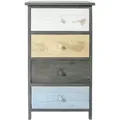 Mobili Rebecca - Rebecca Mobili Beistellschrank Kommode 4 Schubladen Holz Grau Rustikal 72x40x29