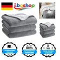 Bedsure Sherpa Wolldecke 220x240 cm Grau Kuscheldeck