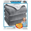 Bedsure Kuscheldecke 220x240 cm Grau Dicke Sherpa