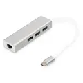 DIGITUS 3 Port USB 3.0 Typ C Hub mit Gigabit Ethernet 3xUSB