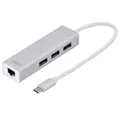 Digitus Laptop-Dockingstation 3 Port USB 3 Type-C® Hub mit Gigabit Ethernet 3xUSB DA-70255, mit eingebautem Netzwerk-Anschluss