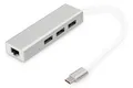 Digitus USB 3.2 Gen 1 Multiport-Hub, USB-C Stecker > 3x USB-A Buchse + RJ-45 Buc