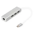 DIGITUS USB Type-C 3-Port Hub + Gigabit Ethernet USB A/F USB A/M RJ45 LAN