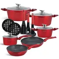 EDENBERG 15 TLG Topfset Induktion, Töpfe & Pfannen beschichtet, Kochtopf Set | induktions Töpfe Set, Kochtöpfe, Töpfe Induktion | Kochgeschirr Set, Topfset induktionsgeeignet (EB-5612)