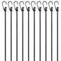 PRETEX 12x Expander Spanngummi mit Haken - Gepäckspanner Spannseil Set für Fahrrad Gepäckträger - Gummispanner Bungee Cord mit Haken - Fahrrad Spanngurt in 4 Längen - Armee Grün