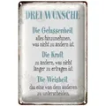 Roomando Metallschild Spruch 30x40cm 3 Wünsche Gelassenheit Kraft 30x40