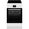 AEG Standherd mit Induktions-Kochfeld 50 cm, SteamBake-Feuchtigkeitszugabe, AirFry-Rost, Grill, A, Versenkknebel, Display mit Uhr, 2 Paar Teleskopschienen, Weiß, CIB56494BW