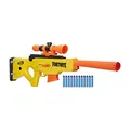 NERF Fortnite BASR-L Blaster mit Bolzen-Action, Enthält abnehmbares Fernrohr, 6-Dart Clip-Magazin, 12 Nerf Elite Darts, Kunststoff, Orange/Gelb/Schwarz/Grau/Blau/Lila, 76.2 x 6.67 x 26.03 cm