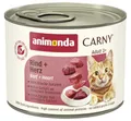 animonda Carny Katzen Nassfutter Rind + Herz (6 x 200g), getreidefreies Katzen Nassfutter ohne Zucker, mit frischen fleischigen Zutaten