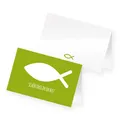 itenga 24x Tischkarte Fisch  grün Platzkarte Kommunion Taufe Konfirmation neu