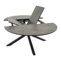DEGAMO Ausziehtisch LYON 140cm/200x140cm, Aluminium anthrazit + ECP-Kunststoff hellgrau