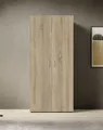 Drehtürenschrank SCHLAFKONTOR "Base Kleiderschrank Joe Garderobe Hochschrank Wäscheschrank", braun (struktureichefarben hell), B:80cm H:177cm T:52cm