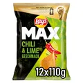 Lay's Max Lay's Max Chili & Lime Geschmack – Knusprige Kartoffelchips für eine gelungene Party (12 x 110 g) (Verpackungsdesign kann abweichen)