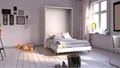 Klappbett Juist in weiß 140x200 cm Gästebett vertikal zum Ausklappen Schrankbett