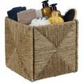 Relaxdays Aufbewahrungskorb Seegras Natur Zusammenfaltbar 30 cm x 30 cm x 30 cm 1,6 kg
