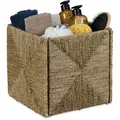 Relaxdays Aufbewahrungskorb, Hellbraun, Textil, Metall, 30x30x30 cm, Ordnen & Aufbewahren, Aufbewahrungsboxen