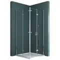 Mai & Mai Eckdusche Duschkabine Duschabtrennung H:190cm Dusche Falttür ESG NANO R26, BxT: 70x70 cm 70 cm x 70 cm