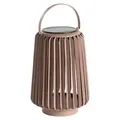 Dehner Solar-Laterne Amira Ø16 x H31 cm – LED Gartenlaterne mit Solar- & Akkubetrieb, USB-C Kabel inkl., warmweiß, Dämmerungssensor, IP44, Taupe - Taupe