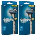 Gillette Mach3 Turbo Rasierer & Rasiergriff 2 x Set mit 1er Klinge