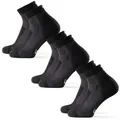 DANISH ENDURANCE Basicsocken Merino Hiking Low (3-Paar) Leicht & gepolstert, Anti-Blasen Socken, Ideal zum Wandern schwarz 43-47