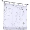 Kutti Raffrollo Bonnie, mit Schlaufen, freihängend, halbtransparent, Polyester, Schlaufen grau|weiß 60 cm x 140 cm