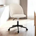 Bürodrehstuhl YENGA höhenverstellbar mit Stoffbezug, beige - Ergonomische Sitzfläche mit Rollen für harte und weiche Böden - ideal für Home Office.