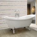 HOME DELUXE - freistehende Badewanne FAMA Weiß Wanne Design Badewanne mit Füßen