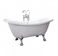 HOME DELUXE Badewanne Freistehende Badewanne FAMA, (1-tlg), 176 x 74 x 79 cm, inkl. Überlaufschutz & Siphon